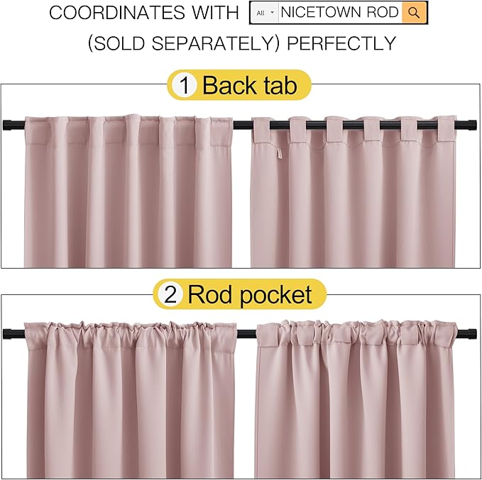 NICETOWN Bedroom Blackout Curtain Panels - Image 3