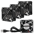 UMLIFE 4-Pack Quiet 60mm USB Fan Dual-Ball Bearings, 60mm x 60mm x 25mm 5V by UMLIFE