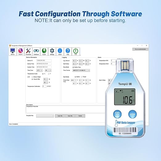 Tzone Digital Temperature Data Logger USB Single Use Temp Recorder 5 Packs - Image 2