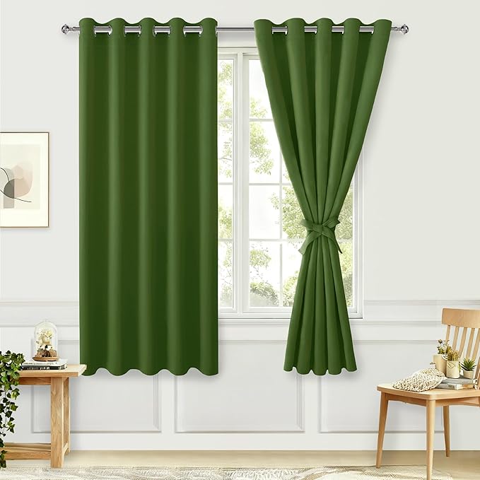 Hiasan Blackout Curtains for Bedroom, 60 x 63 Inches Length by Hiasan
