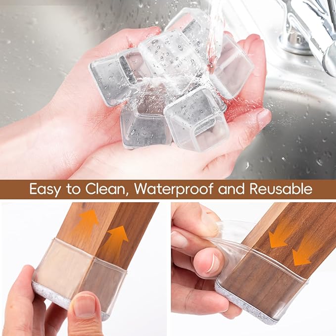 16Pcs Square Chair Leg Floor Protectors - Image 7