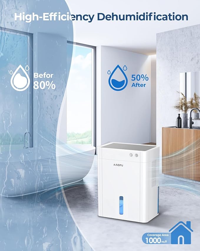 Dehumidifier for Home, 135 OZ Water Tank, Quiet Dehumidifier for Bathroom - Image 2