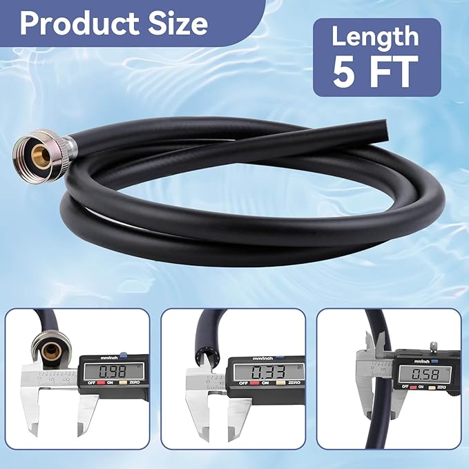 5 Feet Dehumidifier Drain Hose, 3/4 Inch FHT Connection, Brass Interface to - Image 2