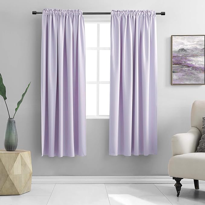 DONREN Lilac Light Purple Curtains by DONREN