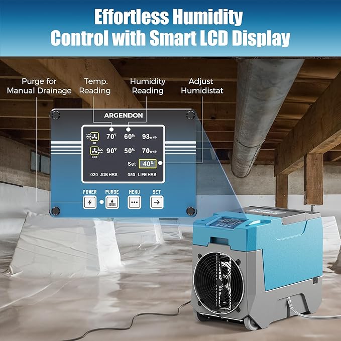 ARGENDON 180 PPD Commercial Dehumidifiers, Crawl Space Dehumidifier - Image 8