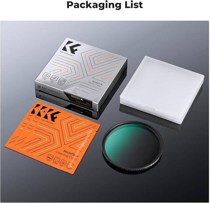 K&F CONCEPT 62mm Black Diffusion 1/4 Filter Mist Cinematic Effect Filter - Image 7