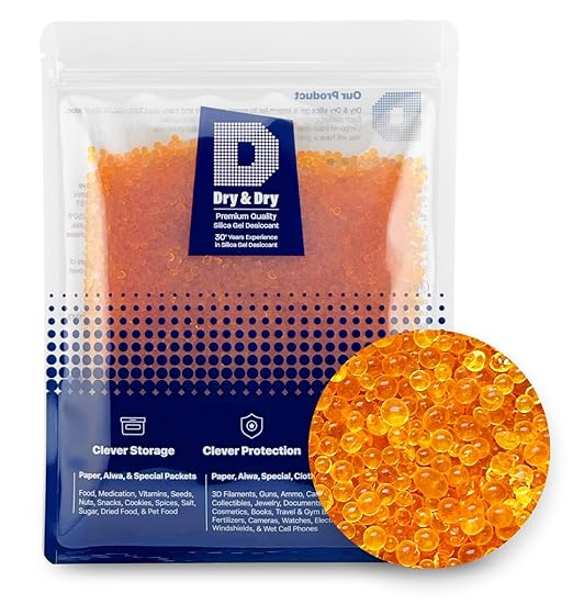 Dry & Dry Premium Orange Indicating Silica Gel Desiccant Beads by DryDry