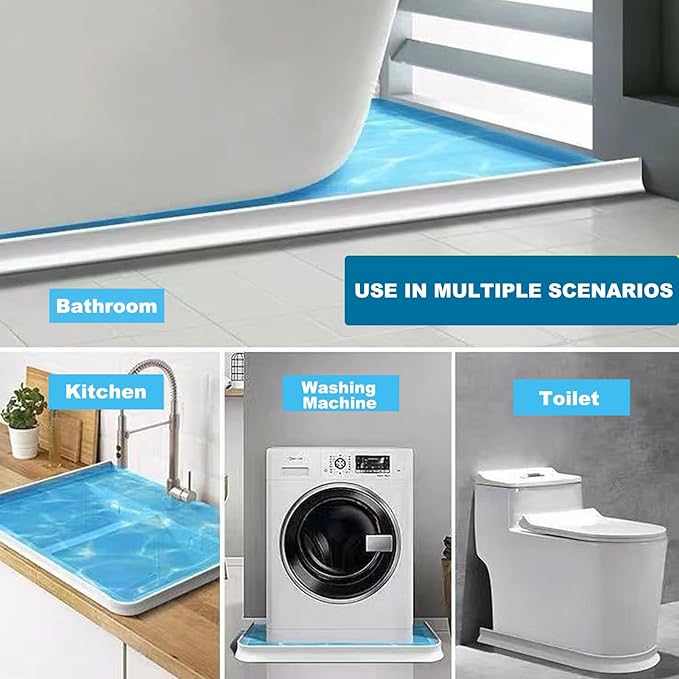Collapsible Shower Threshold Water Dam, 2025 Upgraded 67'' Shower Water Stopper - Image 5