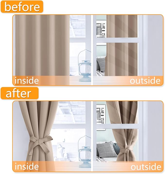 Hiasan Blackout Curtains for Bedroom, 52 x 63 Inches Length - Image 5
