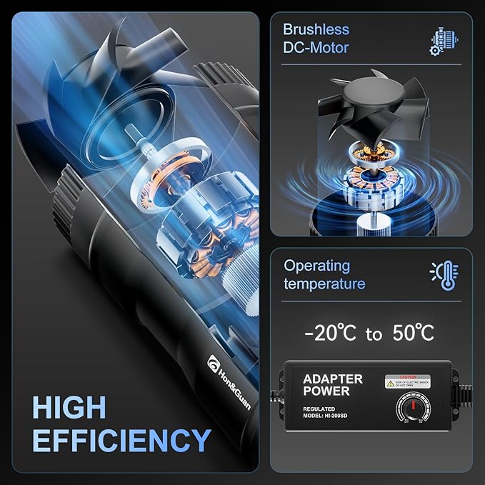 Hon&Guan 8 Inch Inline Booster Duct Fan - Image 2