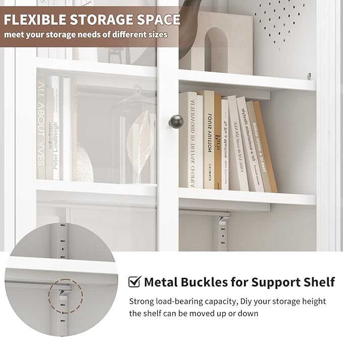 Kitchen Pantry Cabinet with Microwave Stand, Assembly Required - Image 4