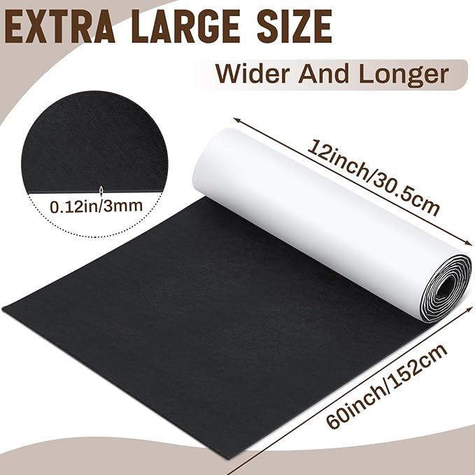 Large Felt Furniture Pads 12 x 60 Inch Non Slip Self Adhesive Heavy Duty - Image 2