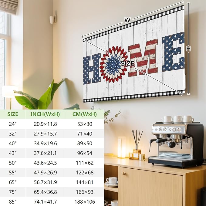 Farmhouse HOME Letters Flower Indoor TV Cover, Elastic TV Screen Protector - Image 4