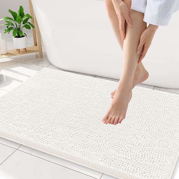 Smiry Luxury Chenille Bathroom Rugs 34x21, Extra Soft and Absorbent Shaggy Bath by Smiry