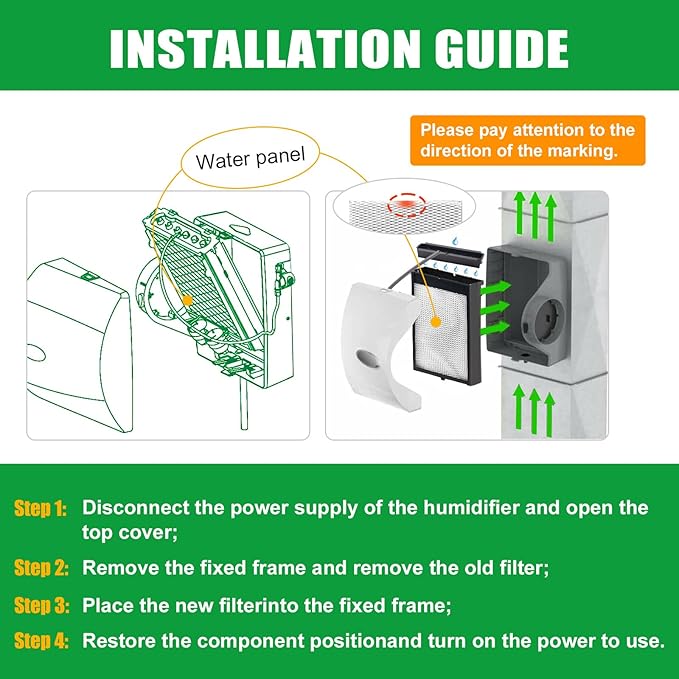 4793 Humidifier Filter Replacement Parts No. 10 Water Panel and 4079 Feed Tube - Image 6