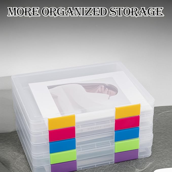 ZILAMGOO 6 Pcs Clear Plastic Document Storage Box, A4 File Box Paper Organizers - Image 8