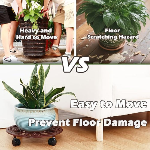 1 Packs 14 Inch Rolling Plant Stand - Image 2