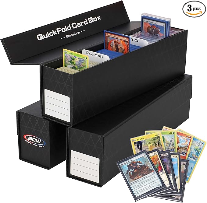 BCW QuickFold Card Storage Box for Sleeved Cards – 3 Pack – Not for Toploaders by BCW
