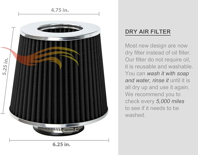 Rtunes Racing Short Ram Air Intake Kit + Filter Combo BLUE Compatible - Image 8
