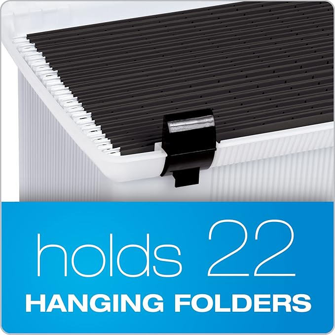 Pendaflex Portable File Box, Frosted White, Hinged Lid - Image 4