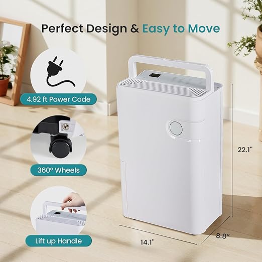 OLIXIS 5, 500 Sq. Ft Dehumidifier, 80 Pints Dehumidifier - Image 2
