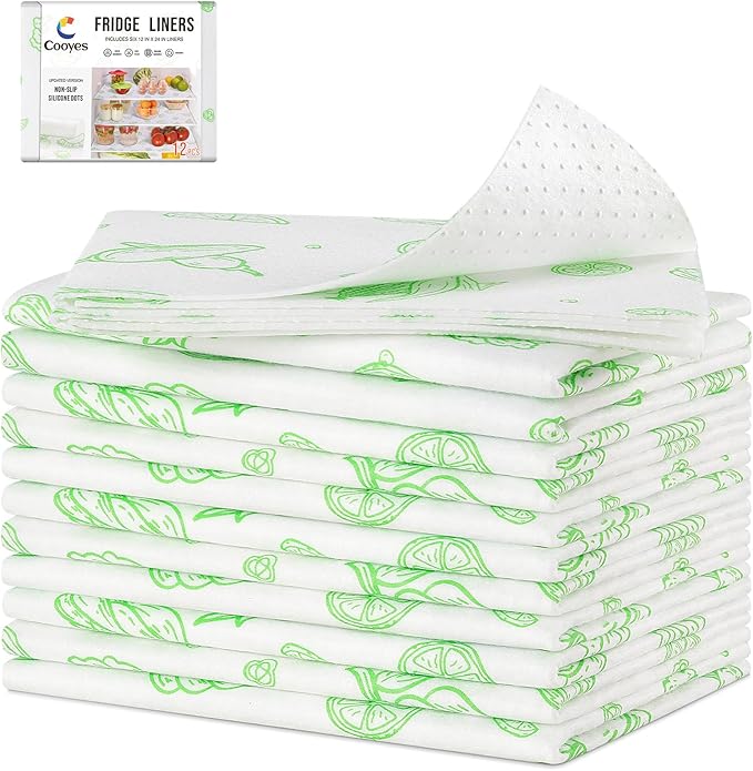 Cooyes 12 Pack Refrigerator Shelf Liners by Cooyes