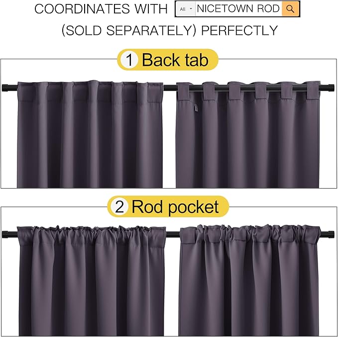 NICETOWN Bedroom Blackout Curtain Panels - Image 3