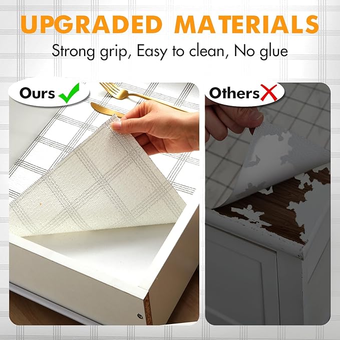 Viseeko Shelf and Drawer Liner for Kitchen Cabinet, Non-Adhesive Cabinet Liners - Image 9
