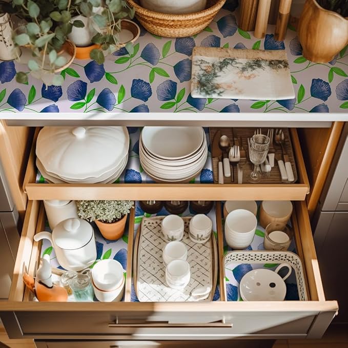 2 Rolls 18" W x 192" L Floral Drawer and Shelf Liner - Image 8