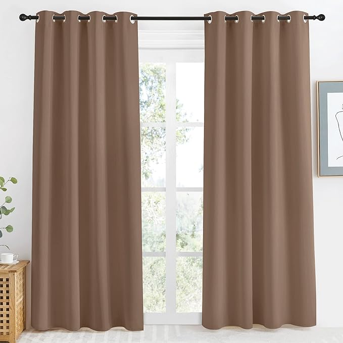 NICETOWN Grommet Top Blackout Curtain Panel, 55 inches Wide by 86 inches Long by NICETOWN