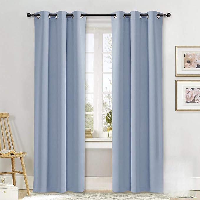 NICETOWN Curtain Blackout Drape Panel, Single Panel, 34 x 84 inch, Vintage Blue by NICETOWN