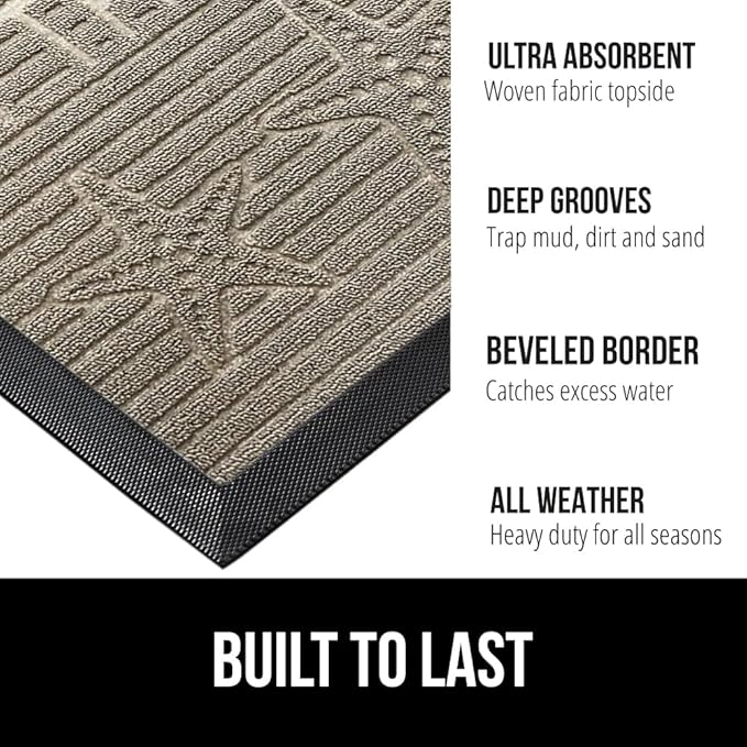 GORILLA GRIP 100% Waterproof All-Season WeatherMax Doormat 35x23, US Designed - Image 2