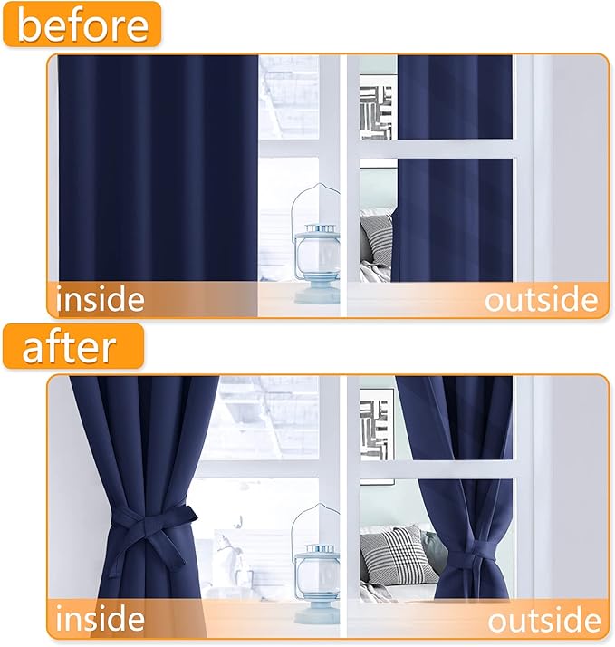 Hiasan Blackout Curtains for Bedroom, 38 x 84 Inches Long - Image 4