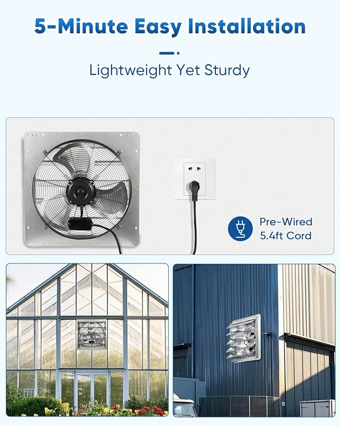 KEN BROWN 20 Inch Shutter Exhaust Fan - Image 5