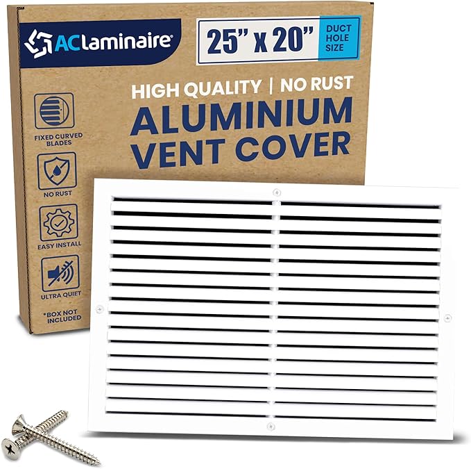 25x20 Inch Air Return Vent Cover Decorative – Premium Aluminum AC Vent Cover by LAMINAIRE