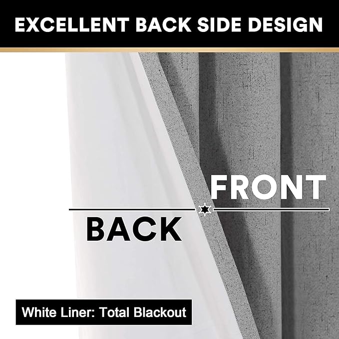 PrinceDeco Blackout Curtains for Living Room 100 Percent Blackout Curtains for - Image 5