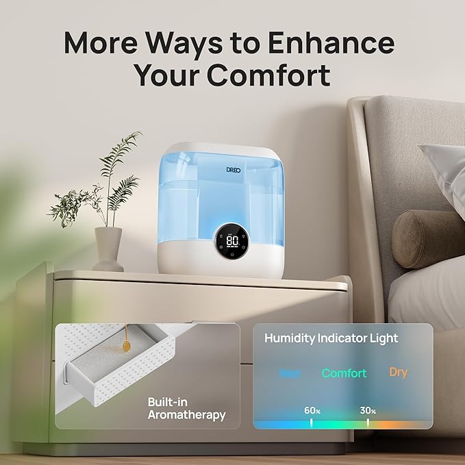 DREO Humidifiers for Bedroom, 6L Top Fill Supersized Cool Mist Humidifier for - Image 5