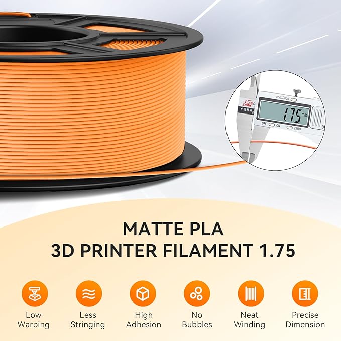TECBEARS Matte PLA Filament 10kg, PLA Matte 3D Printer Filament 1.75mm - Image 5