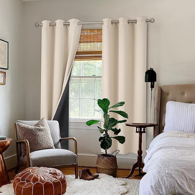 BGment Thermal Insulated 100% Blackout Curtains 72 Inch Length 2 Panels - Image 2
