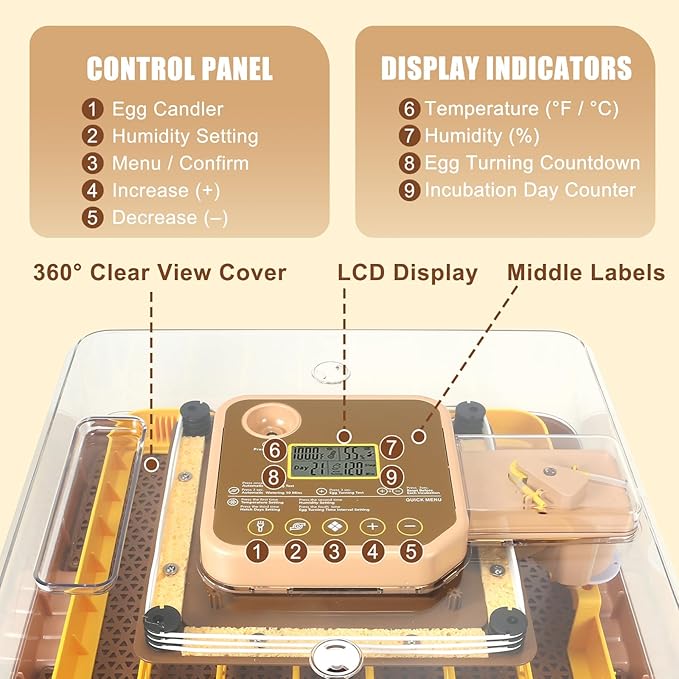Automatic 48-Egg Incubator for Breeders, Sensor-Based Precise Humidity & Temp - Image 3