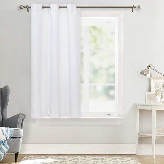 MYSKY HOME White Curtains for Bedroom, Grommet Room Darkening Curtain for - Image 7