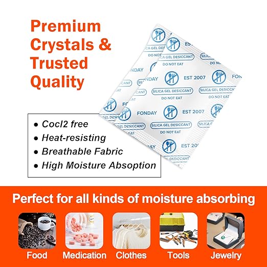 1 Gram 200 Packets Fonday Food Grade Silica Gel Desiccants Packs Moisture - Image 2