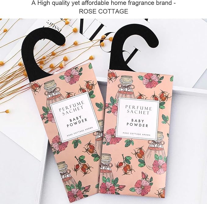 ROSE COTTAGE Large 12 Packs Baby Powder Hanging Closet Air Freshener Scented - Image 7