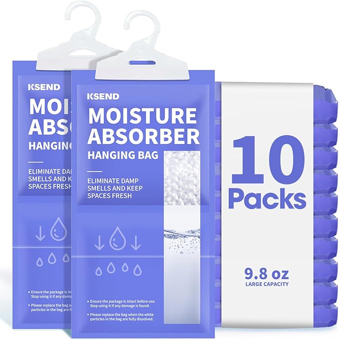 Moisture Absorbers 10 Pack, 9.8 Oz Compact Dehumidifier Bags & Packs, Moisture by Ksend
