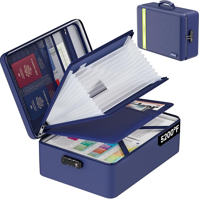 Fireproof Document Bag, Insulated Large Document Box by JIHOX