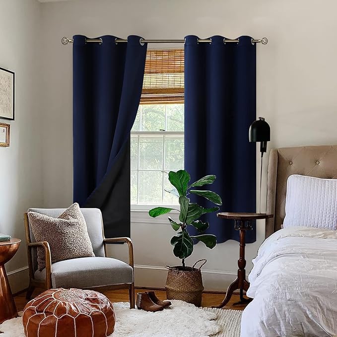 BGment Navy 100% Blackout Curtains - Image 2
