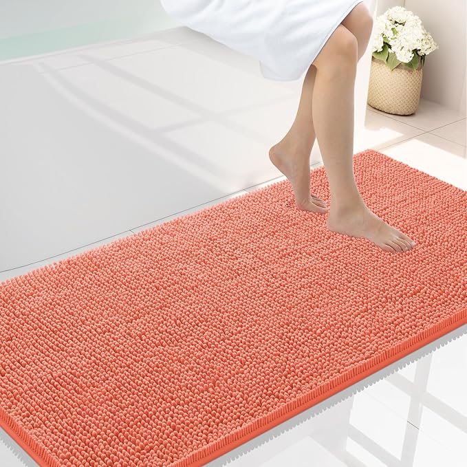 Smiry Luxury Chenille Bathroom Rugs 47x24, Extra Soft and Absorbent Shaggy Bath by Smiry