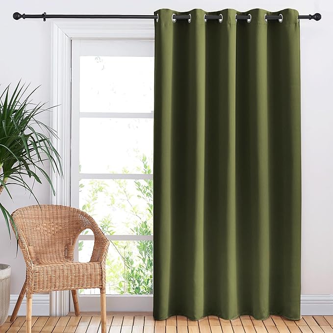 NICETOWN Bedroom Blackout Curtain Panel, 1 Panel, 70 x 84 inch, Olive Green by NICETOWN