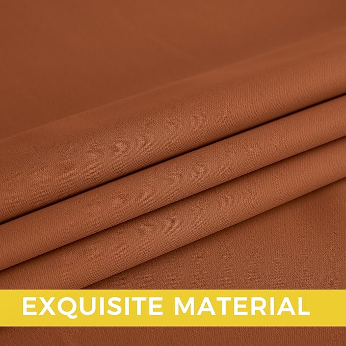 NICETOWN Room Darkening Draperies Curtains Panels, 2 Panels Burnt Orange W52 x - Image 6