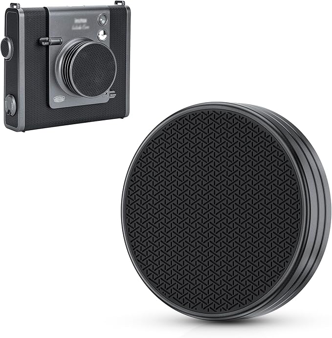 Silicone-Textured Lens Cap for Fujifilm Insta Wide Evo, Aluminum Anti-Dust by JJC
